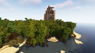 A mangrove swamp biome next to the ocean (Image via Mojang)